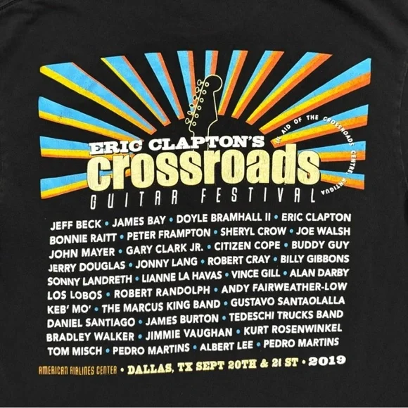 2019 Eric Clapton Crossroads Guitar Festival Tee - Picture 4 of 4